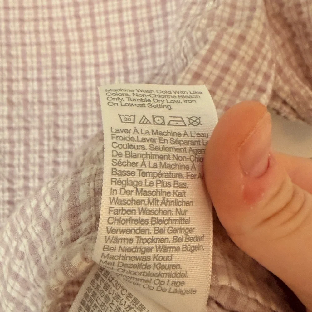 Madewell Blush Gingham Puff Sleeve Top XXS Smocked Cottagecore Blouse - Picture 5 of 7